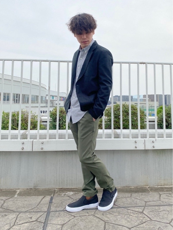 LACOSTE スラックス 撥水 オックスフォード ストレッチ センター