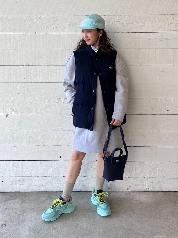 鹿の子地ハーフジップドレス EF7356L - ラコステ（LACOSTE）公式 