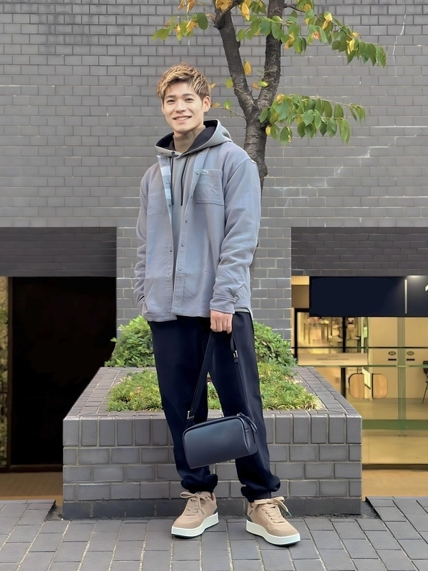 LACOSTE : カップルコーデ ユニセックス フーディ 配色フードコードスウェットフーディー SH6916 - ラコステ