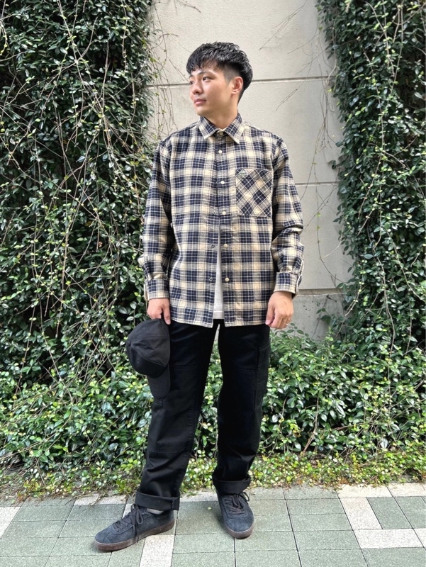 【ブラック】ギャバジン ダブルニーカーゴパンツ / テーパードパンツ LACOSTE｜ギャバジン ダブルニーカーゴパンツ / テーパードパンツ