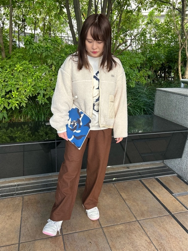 ラコステ　フラワーグラフィッククルーネックスウェット トレーナー LACOSTE（ラコステ） フラワーグラフィッククルーネックスウェット