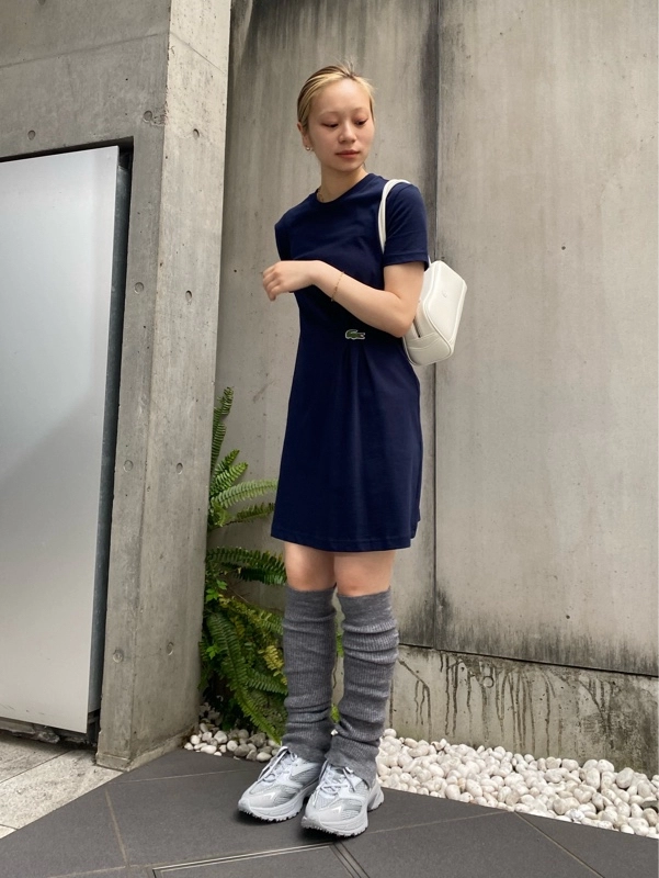 LACOSTE ワニロゴプリーツTシャツドレス ／ワンピース LACOSTE ワンピース ワニロゴプリーツTシャツドレス /ワンピース