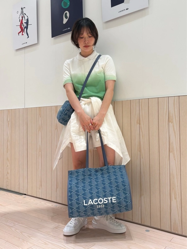 洗練【LACOSTE】ヘリテージジャカード モノグラム デニム トート ヘリテージジャカード モノグラムデニムトートバッグ | LACOSTE