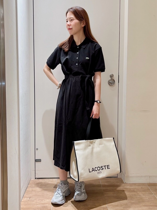 鹿の子地マキシ丈ドレス EF024J - ラコステ（LACOSTE）公式