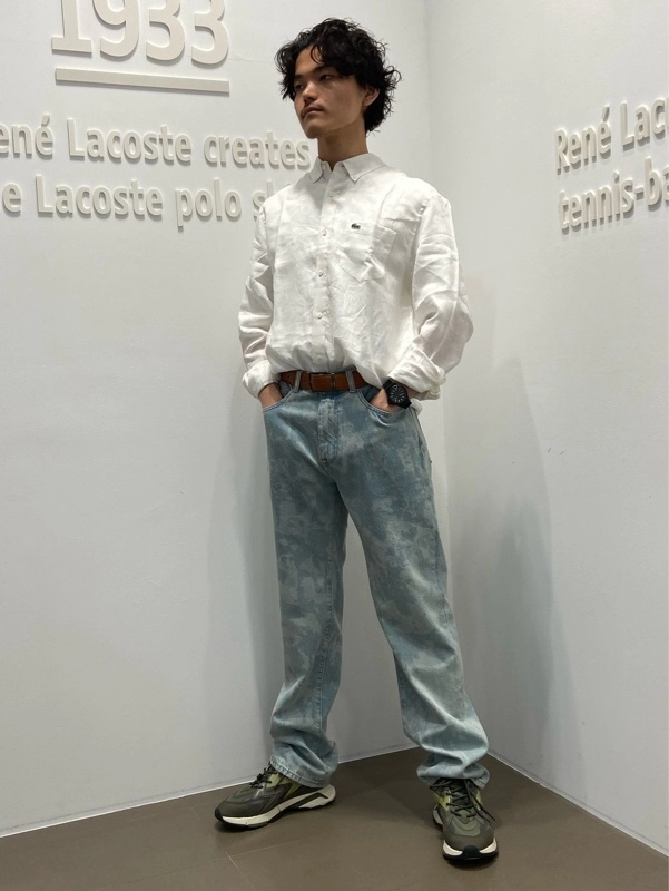 オールオーバーレザープリントデニムパンツ HH0442 - ラコステ