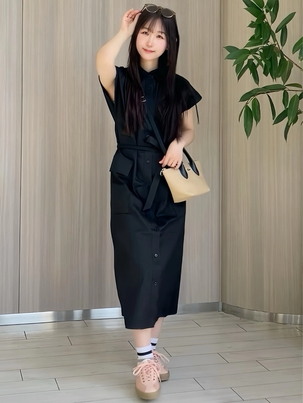 キモノスリーブシャツドレス LACOSTE シャツワンピース キモノスリーブシャツドレス