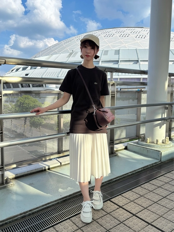未使用*新作*ラコステ*LACOSTE　ニットプリーツスカート　ロング　34 jf8050l-107-fn.