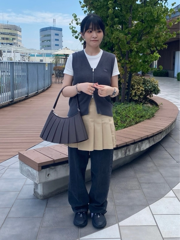 ランラン レザープリーツショルダーバッグ NU5176DP - ラコステ