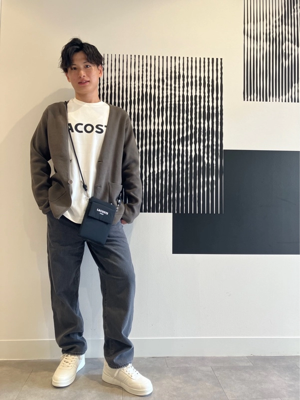 ラコステ　ミラノリブニットカーディガンジャケット　ネイビー　サイズ2（S） ラコステ ミラノリブニットカーディガンジャケット ネイビー