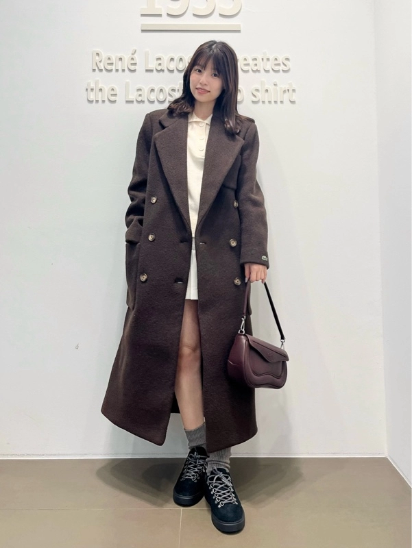 ダブルブレストバージンウールロングコート BF8413 - ラコステ
