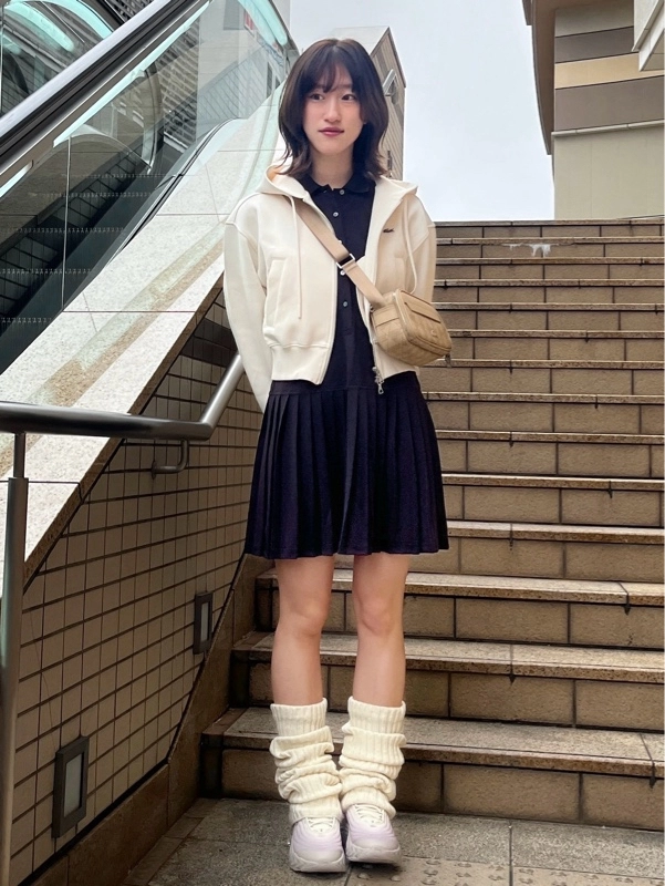 ストレッチ鹿の子地プリーツポロドレス EF8839 - ラコステ（LACOSTE